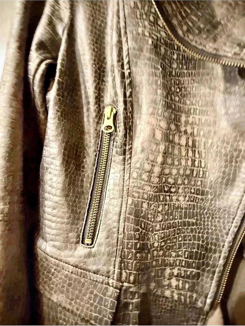 Clara Sunwoo Liquid Leather Textured Biker Jacket - NWOT - Picture 6 of 10